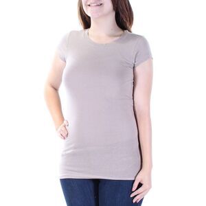 HEARTS AND HIPS Womens Brown Long Sleeve Scoop Neck Top Size: S
